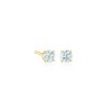 Ross-Simons 0.50 ct. t.w. Round Aquamarine Stud Earrings in 14kt Yellow Gold - 3 of 4