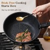 BRINJOY 15-Piece Nonstick Cookware Set with Removable Handles - Oven-Safe, Induction Compatible, Space-Saving Stackable Design (Black) - 3 of 4