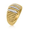 Ross-Simons 0.25 ct. t.w. Diamond Roped Ring in 18kt Gold Over Sterling - 3 of 4