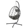 DSVIMOY Egg Chairs, Patio Egg Chair with Stand, Patio Hanging Egg Chair for Bedroom Living Room Balcony, Dark Gray, 39.3"*37"*74.8" - 2 of 4
