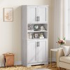 Whizmax Tall Bathroom Cabinet, Freestanding Storage Cabinet with Doors and Adjustable Shelves, 67" Cupboard for Kitchen, Pantry, Living Room, White - 3 of 4