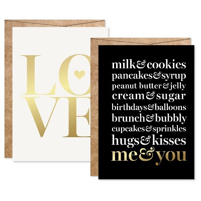 2ct "Me&You" Foil Art Cards Gold