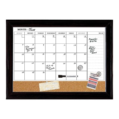 Plastic Frame Bi-Office Dry-Erase Monthly Planner 3-in-1 90 x 60 cm