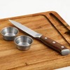 Yukon Glory™ Steak Board for Serving Steak, Meat, and Poultry in Style,  Premium Acacia Wood, Includes Sauce Cups and Steak Knife, 3 Pack