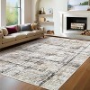 Machine Washable Rug Soft Modern Abstract Non-Slip Non-Shedding Neutral Farmhouse Rug for Living Room Bedroom - 3 of 4