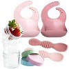12pc Glass Baby Food Storage Jars, 4 Silicone Baby Spoons & 2 Silicone Bibs, Baby Mealtime Essentials – BPA-Free, Leakproof, and Dishwasher Safe - 2 of 4
