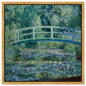 Art Remedy Monet - Water lilies and Japanese Bridge Blue Monet Art Prints Framed - 1 of 4