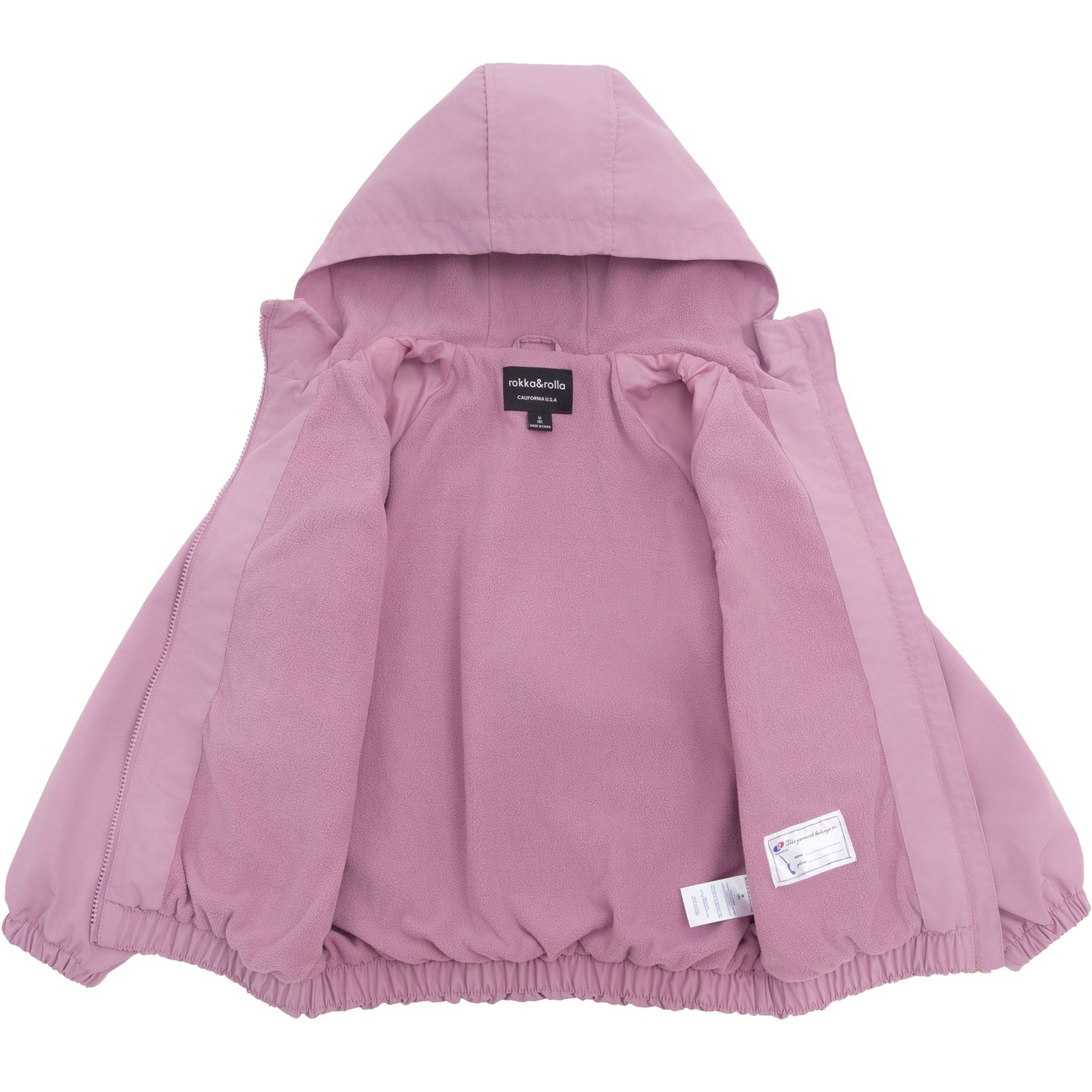 Куртка Rokka&Rolla Bubble Hem Transitional Jacket Fleece Lined Windbreaker-Pink для девочек, цвет: Розовый — фото 8