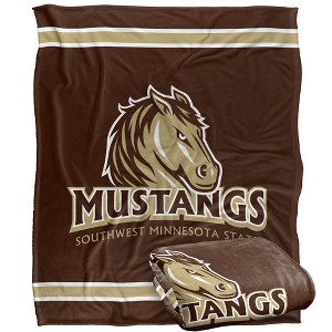 Southwest Minnesota State University Primary Logo Stripes Silky 50x60 Blanket, 1 Sided - 1 of 4