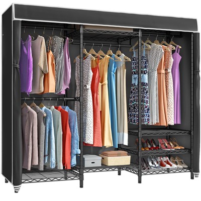 Vipek V5c Clothes Closet Wardrobe Heavy Duty Covered Clothes Rack ...