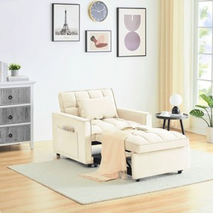 NicBex Modern Pull Out Sofa Bed Velvet Convertible Sofa Bed with Adjustable Back for Small Space - 1 of 4