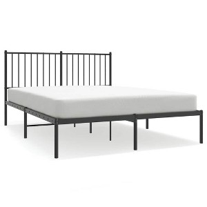 vidaXL Black Metal Full Bed Frame  with Headboard, Under-Bed Storage, Heavy-Duty, No Mattress - 1 of 4