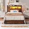 Aheaplus Storage Headboard, Head Board with Charge Station and LED Light - 2 of 4