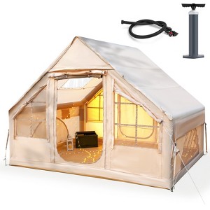 SUGIFT Inflatable Camping Tent with Awning and Skylight, Quick Setup Family Tent, Waterproof, Ventilated, Durable Oxford Fabric, Fits 6 People - 1 of 4