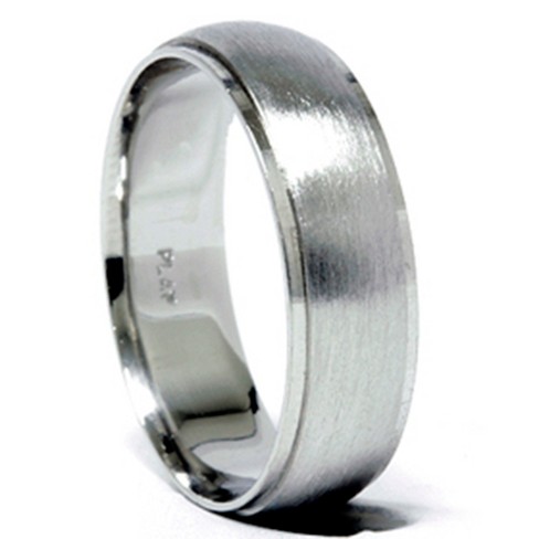 Pompeii3 Mens 950 Platinum 6mm Brushed Wedding Band Ring New - image 1 of 4