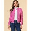 INSPIRE CHIC Women's Stand Collar Zip Up Biker Lightweight Moto Jacket - 2 of 4
