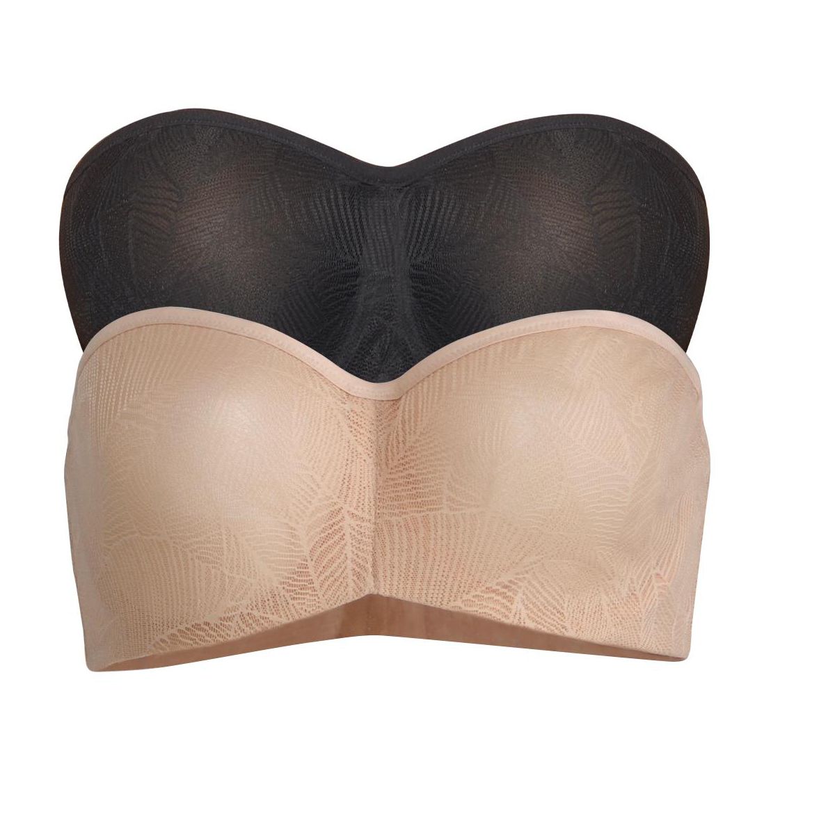 Women's Delightful Seamless Unlined Lace Bandeau - Wire-Free, Stretch Lace, Comfortable, Soft - Felina