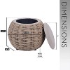 APRILSOUL Natural Woven Ottoman with Storage, Brown - 3 of 4