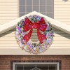 HOMCOM 60in Flocked Pre-Lit Christmas Wreath with 3D Red Bow, Christmas Wreath for Front Door with 11 Lighting Modes, 300 LED Lights - 3 of 4