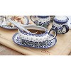 Blue Rose Polish Pottery S119 Manufaktura Gravy Boat Plate & Ladle - 3 of 4