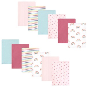 Luvable Friends Hudson Baby Flannel Burp Cloths 12pk Set - 1 of 2