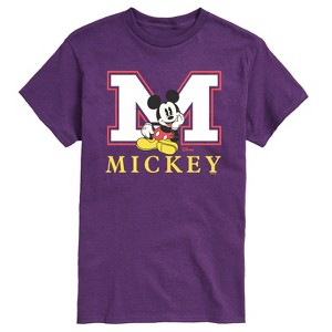 Men's - Disney - Mickey M Block Letter Short Sleeve Graphic T-Shirt - 1 of 3