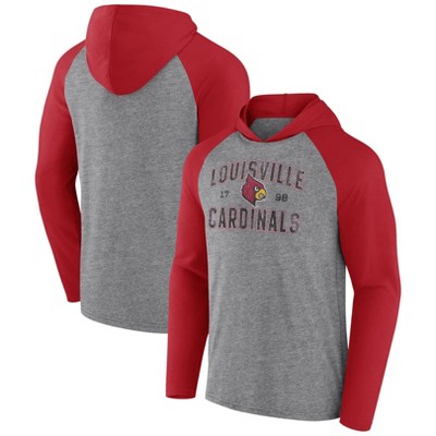 NCAA Louisville Cardinals Men's Gray Lightweight Hooded Sweatshirt