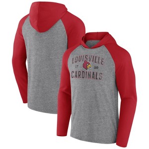 NCAA Louisville Cardinals Men's Gray Lightweight Hooded Sweatshirt - 1 of 3