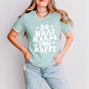 Simply Sage Market S.W.Smiley Makes You Happy Smiley Face Short Sleeve Tee - 1 of 4