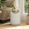 Naysaye Round End Table with Adjustable Feetp, Side Table for Lawn Garden Patio, White, 14.5"*17"*14.5" - 4 of 4