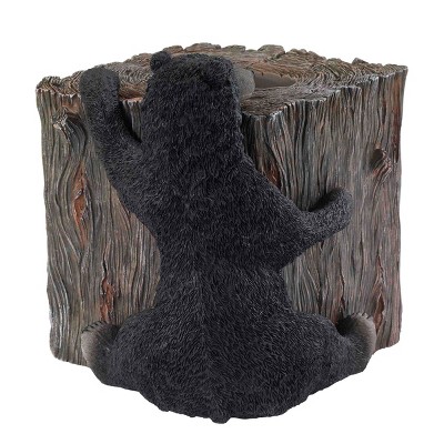 Rustic Brown Resin Black Bear Lodge Tissue Box Cover