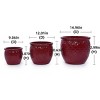 SEVOBAL Planters 3-Piece Modern Ceramic Glossy Flower Pots, Frost-Resistant with Drainage Holes for Indoor, Outdoor, Red, 19.7"*19.7"*18.6" - 3 of 4