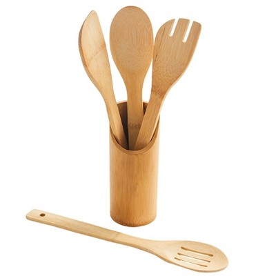 The Lakeside Collection Bamboo Utensil Set with Container