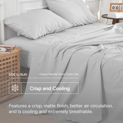 Storm Gray Long Staple Cotton Percale Duvet Cover Set