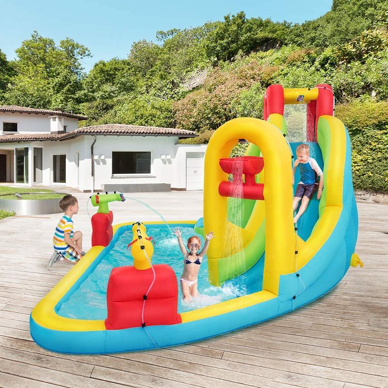 Costway Inflatable Water Slide Kids Bounce House w/735W Blower, 2 of 9