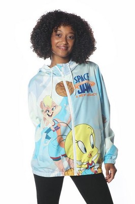 Members Only x Looney Tunes Green Colorblock Hooded Windbreaker Jacket