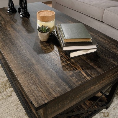 Carbon Oak and Metal Lift-Top Coffee Table with Storage