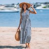 Women's Striped Tiered Ruffled Maxi Dress - Cupshe - 4 of 4