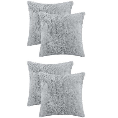 Unique Bargains Solid Modern Plush Throw Soft Home Decor Throw Pillowcases 4 Pcs
