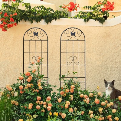 NicBex Metal Garden Trellis for Climbing Plants Lattice Panels for Outside Rustproof Arch Trellis for Garden