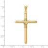 Black Bow Jewelry 14k Yellow Gold Hollow Tube Rope Cross Pendant - 4 of 4