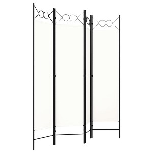 vidaXL 4-Panel Room Divider White 63"x70.9" - 1 of 4