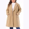 Agnes Orinda Women's Plus Size Winter Notched Lapel Double Breasted Pockets Long Overcoats - 2 of 4