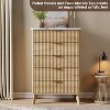 47.2" Tall Fluted Dresser w/ Faux Marble Top & 5 Deep Drawers - Modern Curved Profile Wooden Chest for Bedroom, Living Room, Kids Room, Hallway - 3 of 4