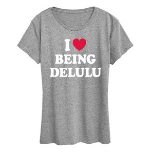 Women's - Instant Message - Love Being Delulu Short Sleeve Graphic T-Shirt - 1 of 4