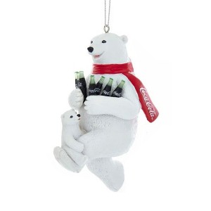 Kurt Adler Resin Ornament for Christmas Tree, Coca-Cola Polar Bear with Cub - 1 of 2