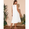 INSPIRE CHIC Women's Linen Sleeveless Crew Neck Shift with Pockets Casual Midi Dress - 4 of 4