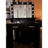 Gulches Hollywood Glam Vanity Tables Desk with Adjustable Mirror & Spacious Storage 53.9"H Black - 3 of 4