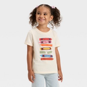 Toddler Girls' Crayons Graphic T-Shirt - Cat & Jack™ Black - 1 of 4