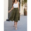 Coolmee Women Midi Skirts Boho Swing Tiered A-Line Elastic Drawstring High Waist Fashion Long Dress - 3 of 4